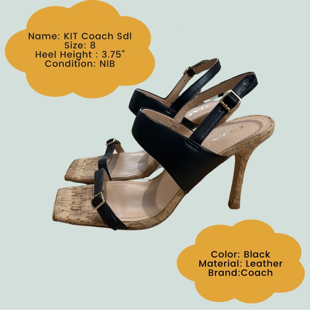 Coach KIT Leather Sandal Size 8